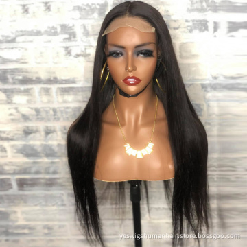 Wholesale Lace Wig Vendors natural Straight Raw Peruvian Remy Cuticle Aligned Human Hair Cheap Lace Closure Wig For Black Women